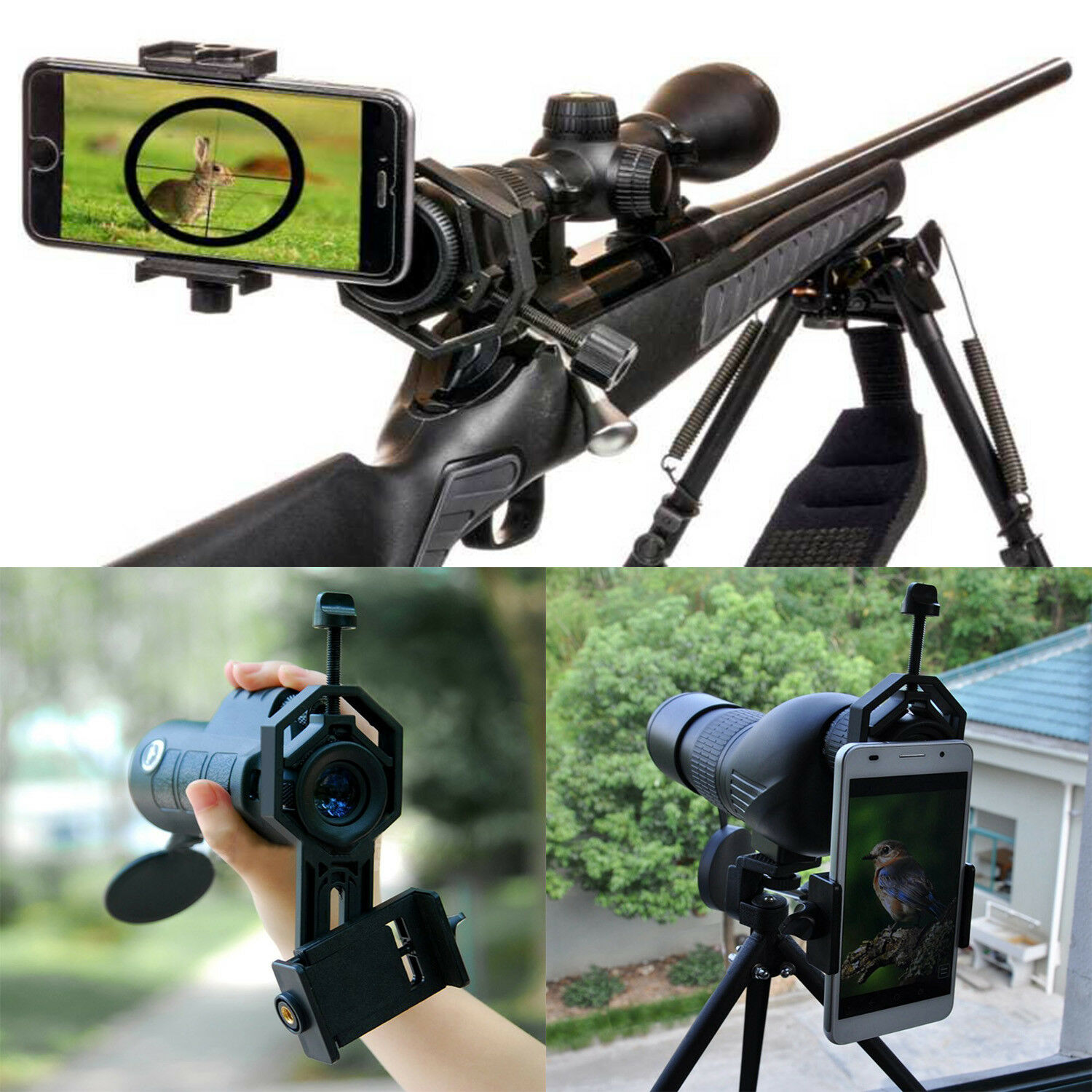 Universal Mobile Phone Holder Spotting Scope Cellphone Adapter Mount Rifle Scope